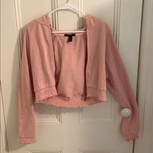 Forever 21 light pink cropped hoodie